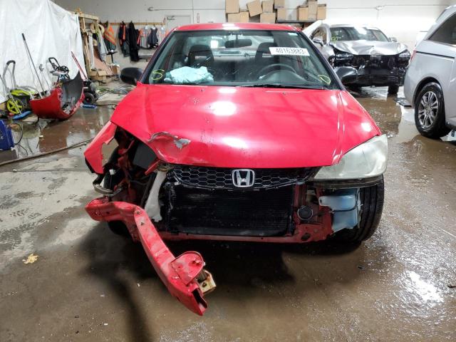 1HGEM22554L042619 - 2004 HONDA CIVIC LX RED photo 5