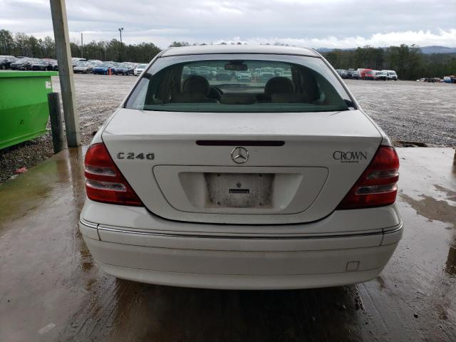 WDBRF61J53F386849 - 2003 MERCEDES-BENZ C 240 WHITE photo 6