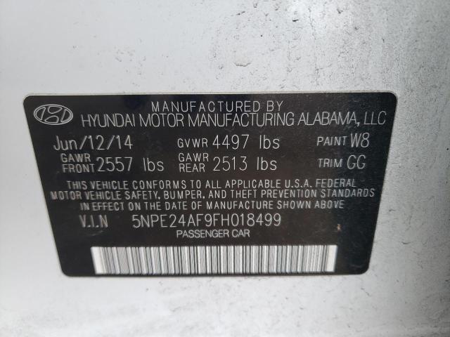 5NPE24AF9FH018499 - 2015 HYUNDAI SONATA SE WHITE photo 12