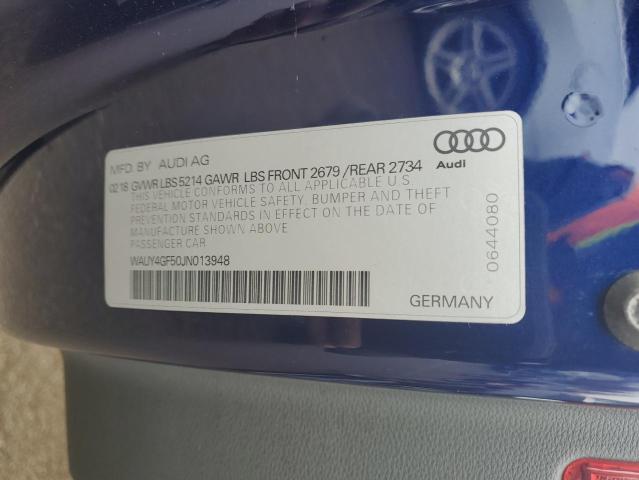 WAUY4GF50JN013948 - 2018 AUDI S5 PREMIUM PLUS BLUE photo 12