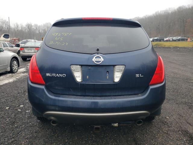 JN8AZ08T84W212791 - 2004 NISSAN MURANO SL BLUE photo 6