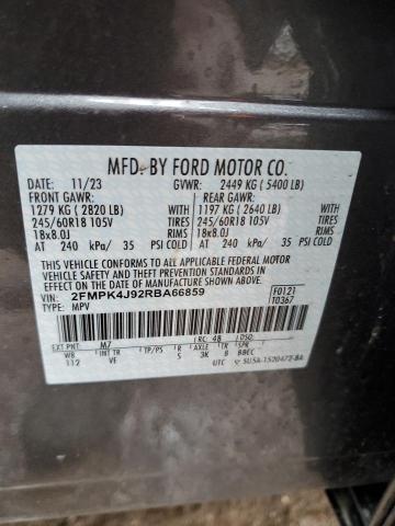 2FMPK4J92RBA66859 - 2024 FORD EDGE SEL CHARCOAL photo 14