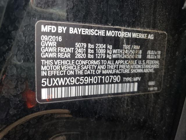 5UXWX9C59H0T10790 - 2017 BMW X3 XDRIVE28I BLACK photo 13