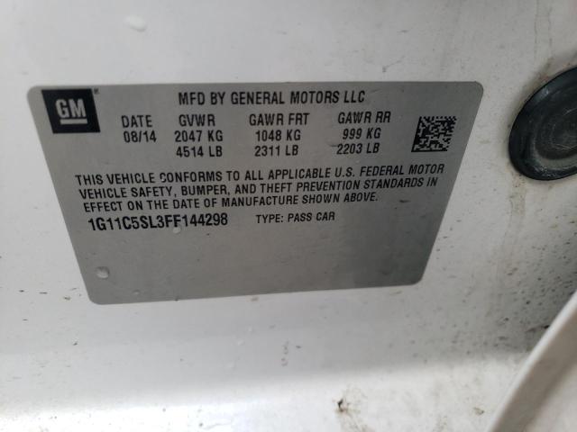 1G11C5SL3FF144298 - 2015 CHEVROLET MALIBU 1LT 白色 照片 12