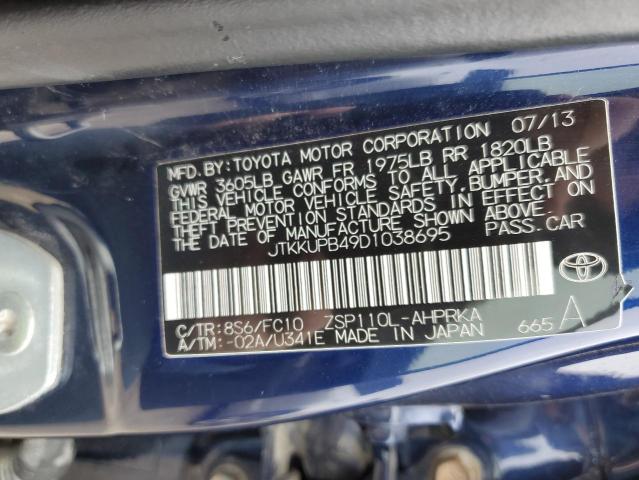 JTKKUPB49D1038695 - 2013 TOYOTA SCION BLUE photo 12