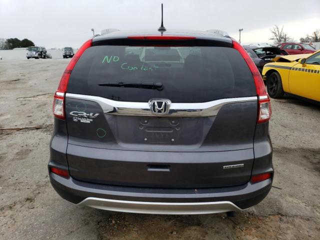 5J6RM3H9XFL016322 - 2015 HONDA CR-V TOURING GRAY photo 6