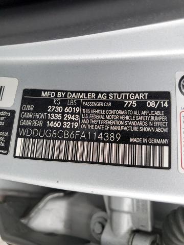 WDDUG8CB6FA114389 - 2015 MERCEDES-BENZ S 550 SILVER photo 12