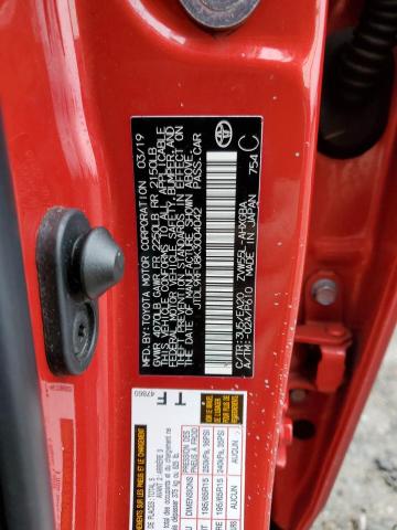 JTDL9RFU8K3004042 - 2019 TOYOTA PRIUS RED photo 12