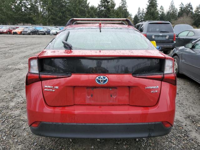 JTDL9RFU8K3004042 - 2019 TOYOTA PRIUS RED photo 6