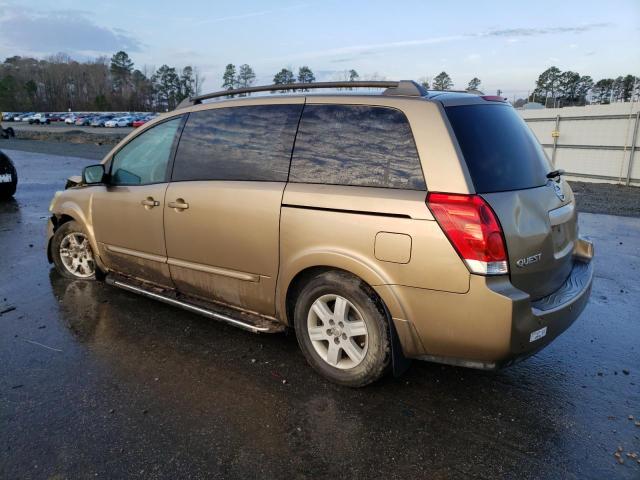 5N1BV28U44N322707 - 2004 NISSAN QUEST S GOLD photo 2