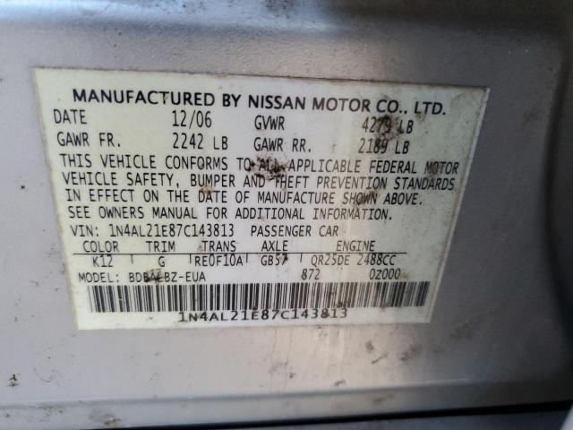 1N4AL21E87C143813 - 2007 NISSAN ALTIMA 2.5 SILVER photo 12