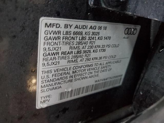 WA1VAAF7XJD050986 - 2018 AUDI Q7 PRESTIGE BLACK photo 12