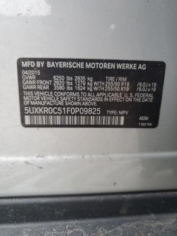 5UXKR0C51F0P09825 - 2015 BMW X5 XDRIVE35I SILVER photo 12