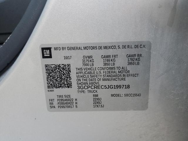 3GCPCREC5JG199718 - 2018 CHEVROLET SILVERADO C1500 LT SILVER photo 12