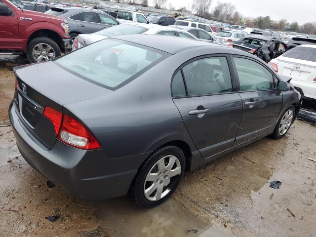 2HGFA16589H343679 - 2009 HONDA CIVIC LX GRAY photo 3