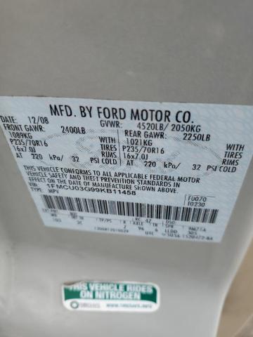 1FMCU03G99KB11458 - 2009 FORD ESCAPE XLT BEIGE photo 12