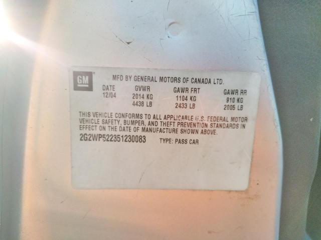 2G2WP522351230083 - 2005 PONTIAC GRAND PRIX 银色 照片 12