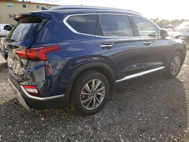 5NMS53AD8KH084665 - 2019 HYUNDAI SANTA FE LIMITED BLUE photo 3