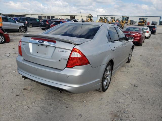 3FAHP0KC2AR430996 - 2010 FORD FUSION SPORT SILVER photo 4