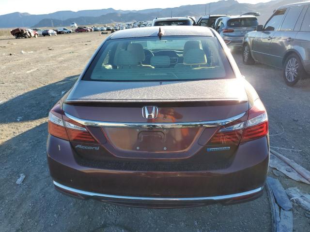 JHMCR6F33HC016841 - 2017 HONDA ACCORD HYBRID BURGUNDY photo 6