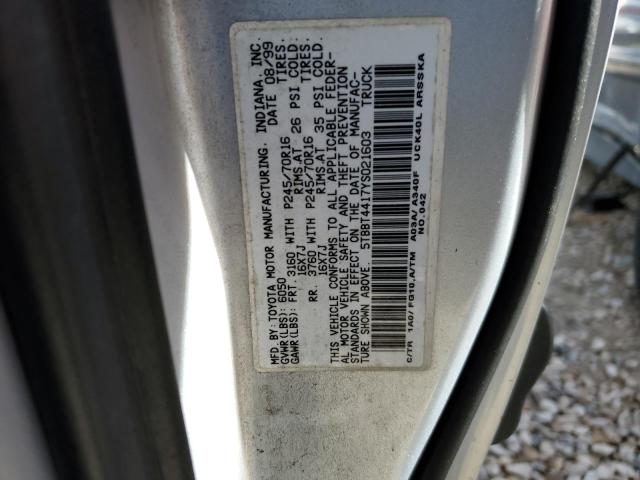 5TBBT4417YS021603 - 2000 TOYOTA TUNDRA ACCESS CAB ვერცხლისფერი ფოტო 13