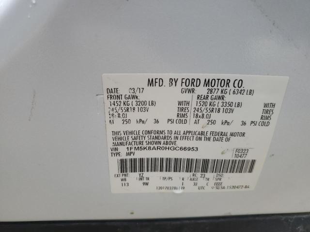 1FM5K8AR0HGC66953 - 2017 FORD EXPLORER POLICE INTERCEPTOR WHITE photo 13