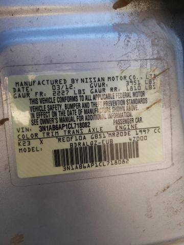 3N1AB6AP1CL718082 - 2012 NISSAN SENTRA 2.0 SILVER photo 13