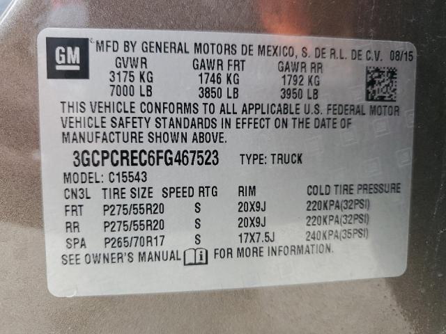 3GCPCREC6FG467523 - 2015 CHEVROLET SILVERADO2 C1500 LT BROWN photo 13