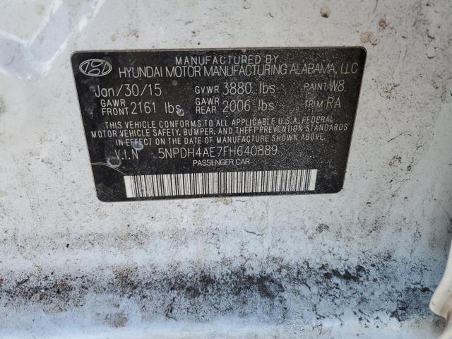 5NPDH4AE7FH640889 - 2015 HYUNDAI ELANTRA SE WHITE photo 12