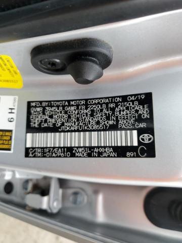 JTDKARFU1K3085517 - 2019 TOYOTA PRIUS SILVER photo 12