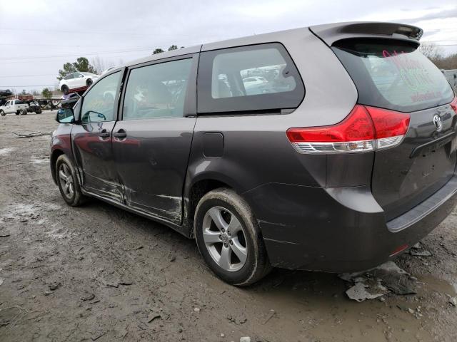 5TDKA3DC5BS003309 - 2011 TOYOTA SIENNA BASE GRAY photo 2