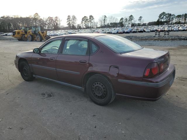 2G1WF52E449183194 - 2004 CHEVROLET IMPALA MAROON photo 2