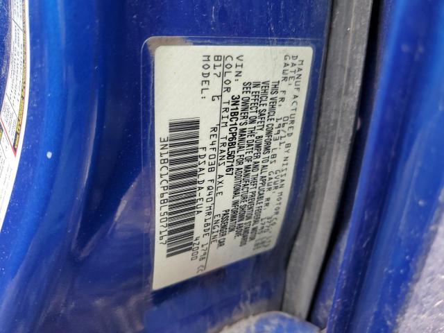 3N1BC1CP6BL507167 - 2011 NISSAN VERSA S BLUE photo 12