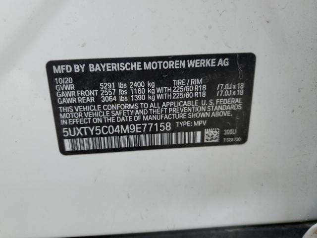 5UXTY5C04M9E77158 - 2021 BMW X3 XDRIVE30I WHITE photo 14