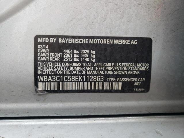 WBA3C1C58EK112863 - 2014 BMW 328 I SULEV SILVER photo 13