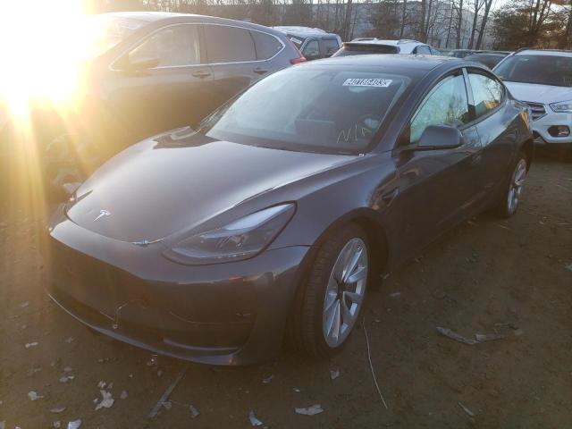 5YJ3E1EB2NF289731 - 2022 TESLA MODEL 3 GRAY photo 1