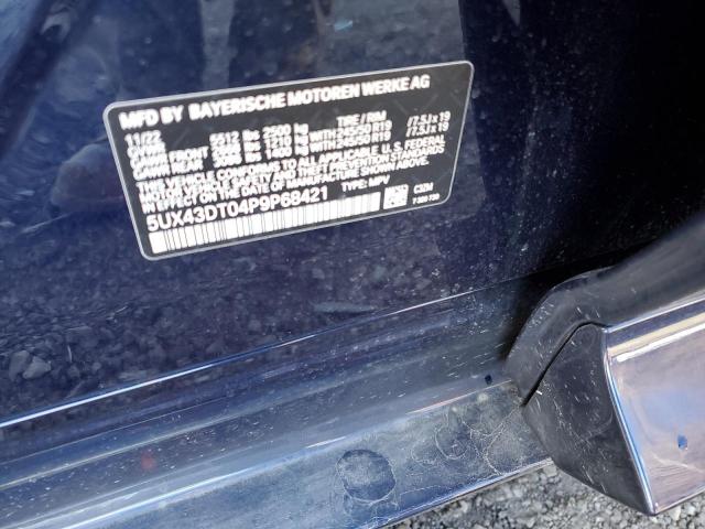 5UX43DT04P9P68421 - 2023 BMW X4 M40I BLUE photo 12