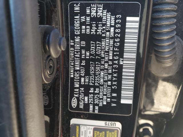 5XYKT3A61FG628933 - 2015 KIA SORENTO LX BLACK photo 13