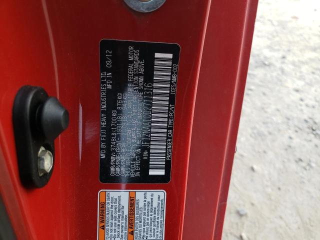 JF1ZNAA10D2711316 - 2013 TOYOTA SCION FR-S RED photo 12