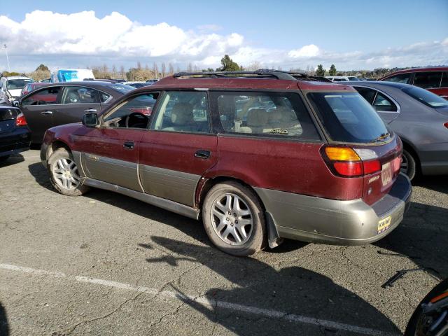 4S3BH675X37605824 - 2003 SUBARU LEGACY OUTBACK AWP 勃艮第红 照片 2