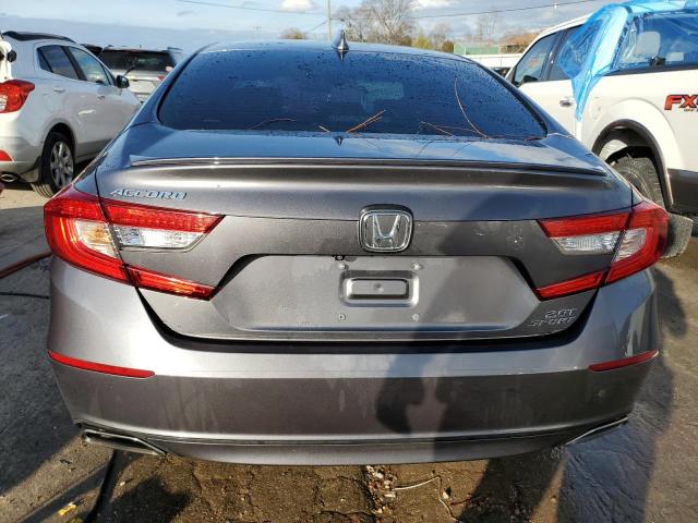 1HGCV2F30KA000526 - 2019 HONDA ACCORD SPORT GRAY photo 6