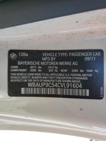 WBAUP9C54CVL91604 - 2012 BMW 128 I WHITE photo 12