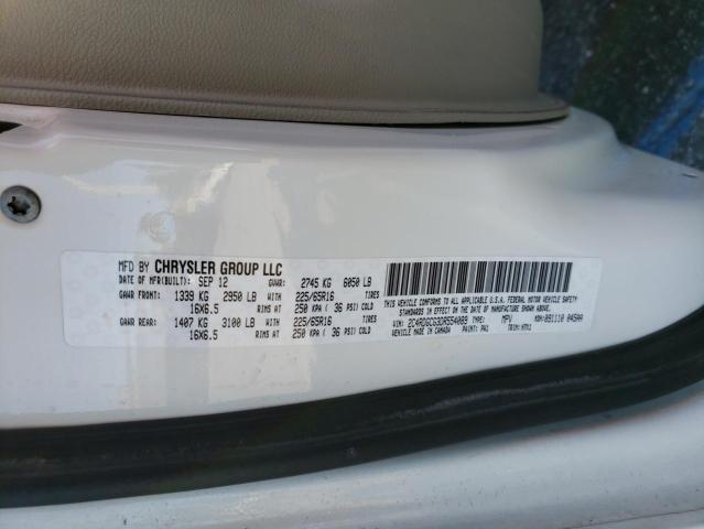 2C4RDGCG3DR554089 - 2013 DODGE GRAND CARA SXT WHITE photo 13