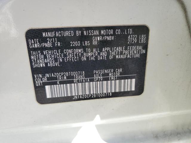 JN1AZ0CP2BT000718 - 2011 NISSAN LEAF SV WHITE photo 12