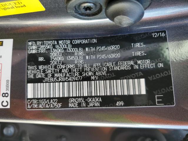 JTEBU5JRXH5409477 - 2017 TOYOTA 4RUNNER SR5/SR5 PREMIUM 灰色 照片 13