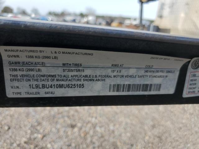 1L9LBU410MU625105 - 2021 CARGO TRAILER BLACK photo 10