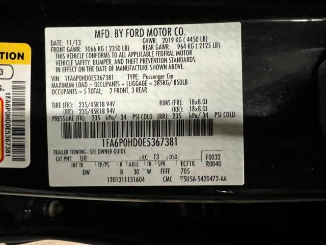 1FA6P0HD0E5367381 - 2014 FORD FUSION SE BLACK photo 10