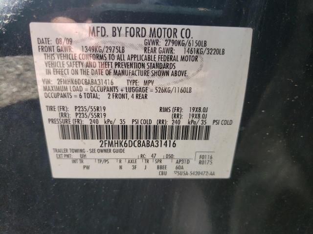 2FMHK6DC8ABA31416 - 2010 FORD FLEX LIMITED BLACK photo 13