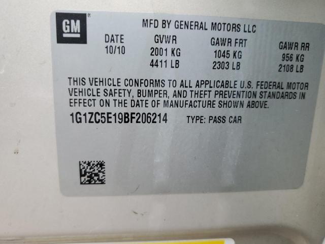 1G1ZC5E19BF206214 - 2011 CHEVROLET MALIBU 1LT Or photo 12