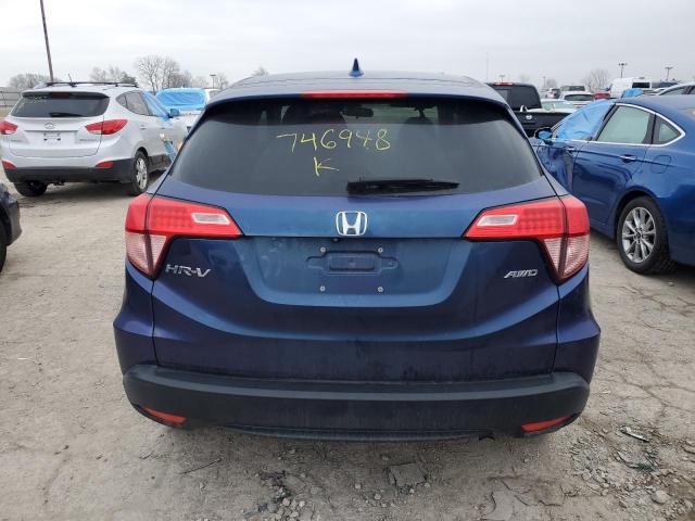 3CZRU6H50GM746948 - 2016 HONDA HR-V EX BLUE photo 6